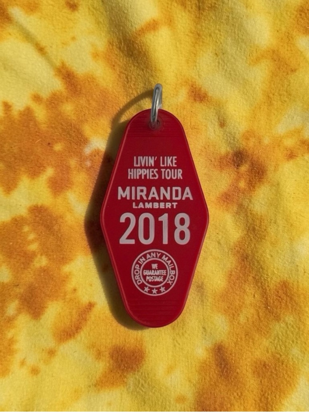 Miranda Lambert Red 'Livin' Like Hippies Tour' 2018 Key Tag